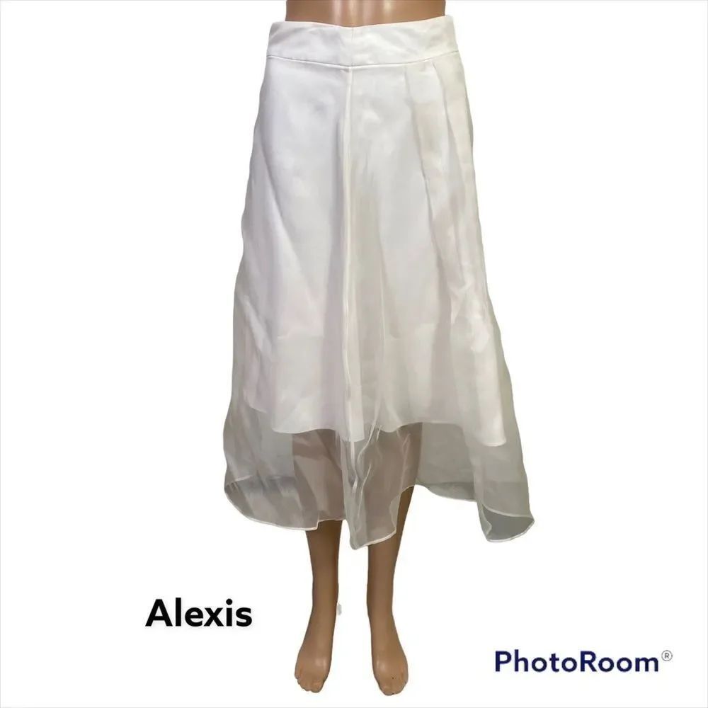NEW Alexis Robin white midi organza A line skirtâS